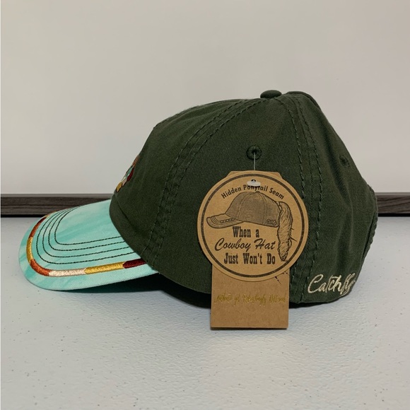 Catchfly Women's "Wake, Pray, Slay" Distressed Ponytail Baseball Hat/Cap-OS NWT - Picture 4 of 10